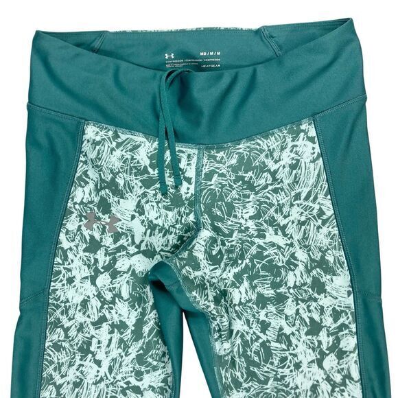 Under Armour Capri Leggings Womens M Green Athleisure Yoga Stretchy Gym Pull On - Picture 3 of 16